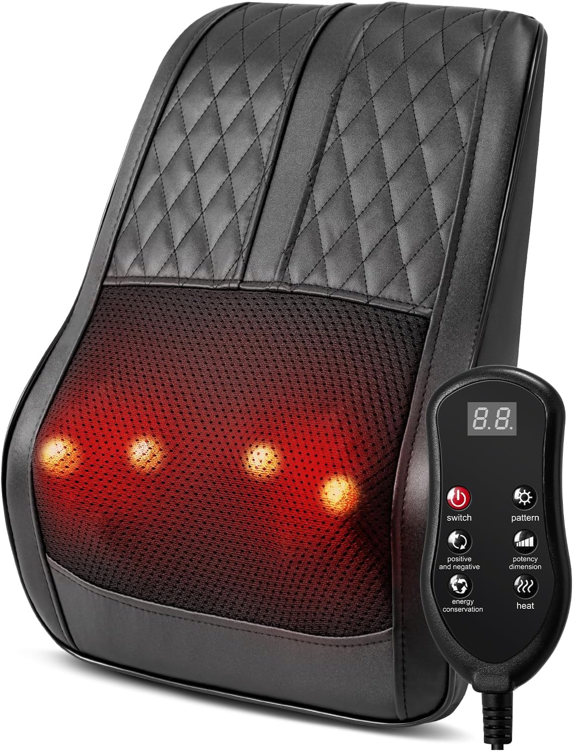 Back Massager for Back Pain Deep Tissue, Shiatsu Neck and Back Massager with Heat, 3D Kneading Massage Pillow for Shoulder, Leg, Gifts for Men,Women