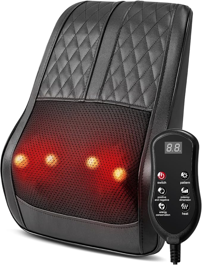 Back Massager for Back Pain Deep Tissue, Shiatsu Neck and Back Massager with Heat, 3D Kneading Massage Pillow for Shoulder, Leg, Gifts for Men,Women - Bloomnest