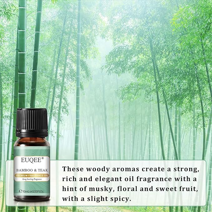 EUQEE Nature Air Premium Grade Scented Oils Gift Set - Sea Breeze, Forest Pine, Bamboo & Teak, Cedarwood, Sandalwood, Freesia (10ml) EUQEE