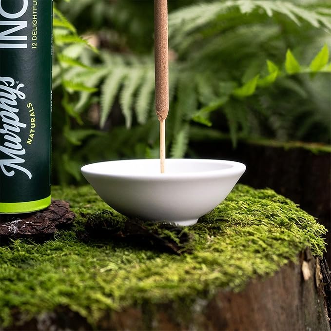 Murphy’s Naturals Stoneware Incense Stick Holder, Cloud White, 4.5” Ash Catcher for Outdoor Use, Durable & Stylish Design for Easy Clean-Up, 1-Pack - Bloomnest