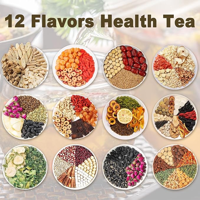 20 Bags Monk Fruit Pear Tea, Caffeine-Free Natural Ingredients Herbal Tea Bags, Supports Lung Cleanse, No Additives, Daily Enjoyment Tea for Women - Bloomnest