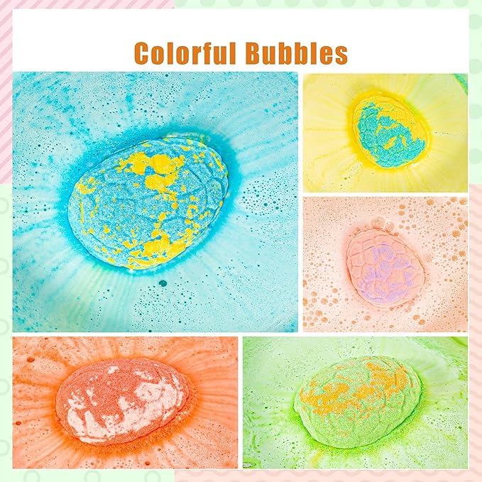 Dinosaur Egg - Kids Bath Bomb with 25 Surprises Inside - Dinosaur Gifts for 3 4 5 6 7 and 8 Year Old Boys and Girls Kids Gifts - Perfect for Birthdays - Bloomnest