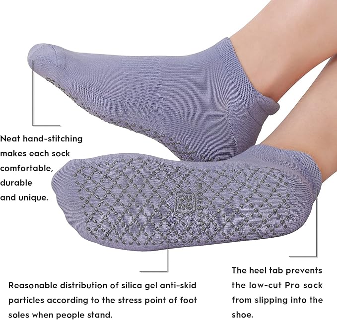 unenow Unisex Non Slip Grip Socks with Cushion for Yoga Pilates Barre Home & Hospital - Bloomnest