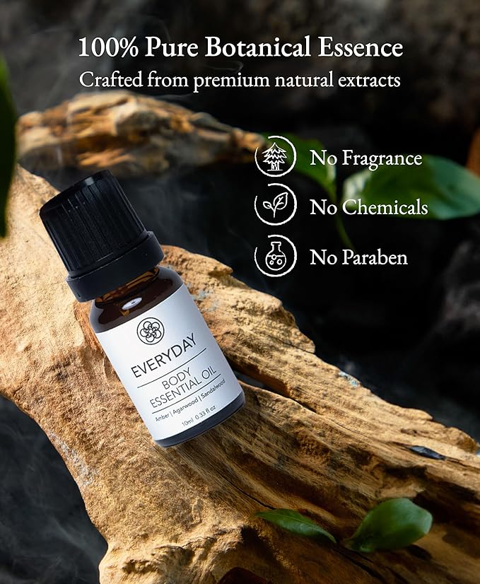 Woody Essential Oil for Men, Aromatherapy Blend with Amber, Hinoki, Agarwood, Sandalwood – Relaxing, Grounding Scent for Diffuser or Massage, 10ml - Bloomnest
