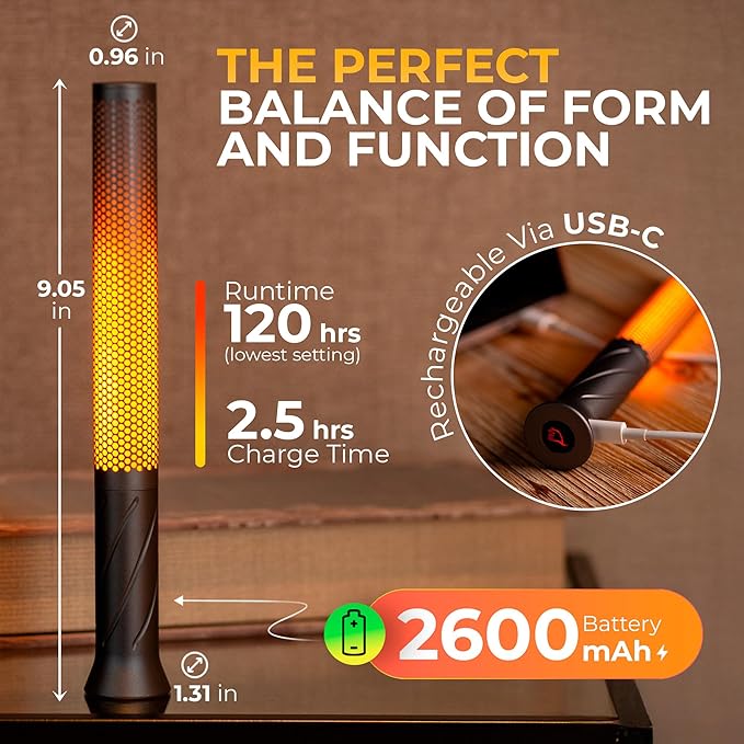 LED Candle Light, Cordless Table Lamps, Bedside Lamps w/2 Modes, Rechargeable Candlestick, Modern Table Lamp w/2600 mAh Battery, nightstand lamp, Bedroom lamp - Bloomnest