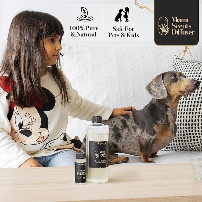 Fresh Linen Scent Inspired by Hotel 17 FlOz - 500 ml Essential Oils Aroma for Home Office Business Diffuser Luxury Fragance Refill Aromatherapy Natural Fresh Blend of Powder Musk and Lily of The Valey MiamiScentsDiffuser