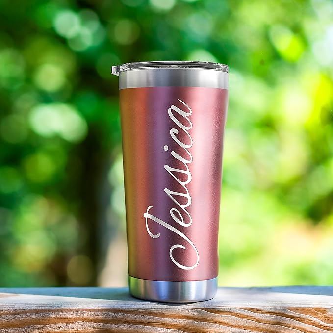 Be Burgundy Personalized Tumbler with Engraved Name - 12 Designs, 30 Oz Coffee Tumbler with Slider Lid, Black - Double Wall Insulated, Personalized Gift for Him & Her - Bloomnest