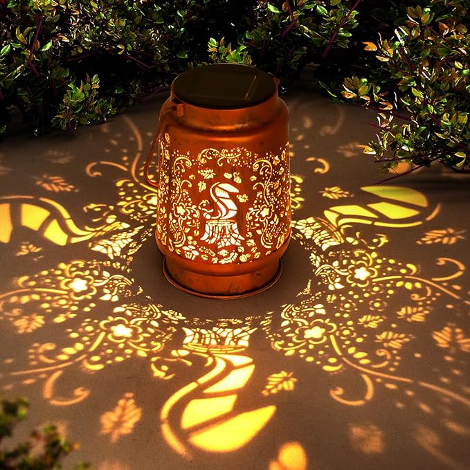 Solar Lanterns Outdoor Garden Decor, Gifts for Women, Mom, Grandma, Birthday, Thanksgiving, Decorative Waterproof Hanging Metal LED Light for Yard, Patio, Lawn, Landscape, Backyard (Squirrel) - Bloomnest