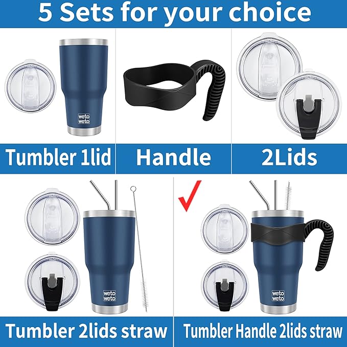 WETOWETO 30 oz Tumbler with 2 Lids and 2 Straws,18/8 Stainless Steel Vacuum Insulated Coffee Tumbler,Insulated Travel Mug Water Cup with Leak-Proof Straw Lid & Flip Lid (Purple, 1 Pack) - Bloomnest
