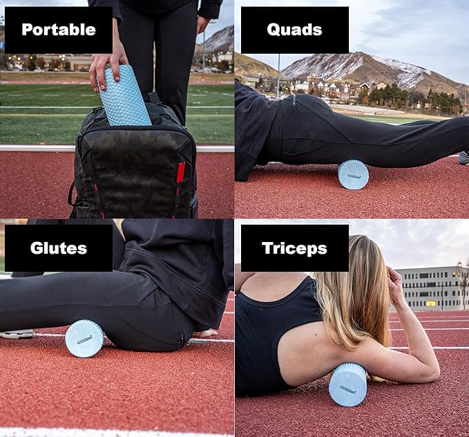 11.8 Inch Medium Density Foam Massage Roller - Light Blue Trigger Point Massage Roller for Deep Tissue Excercise, Massage and Recovery by GolgiStim - Bloomnest