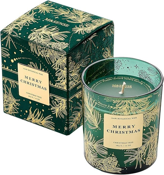 M&SENSE Holiday Scented Candle Gift for Women and Men - Christmas Tree, 10 oz Soy Wax, Birthday, Holiday, Christmas,New Year Gift - Bloomnest