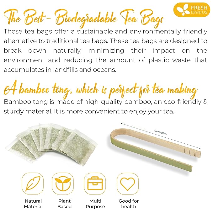 FreshDrinkUS Premium 50 Barley Tea Bags, 100% Natural & Pure. Loose Barley Herbal Tea. Made with Natural Material Tea Bags. No Sugar, No Caffeine, No Gluten, Vegan - Bloomnest