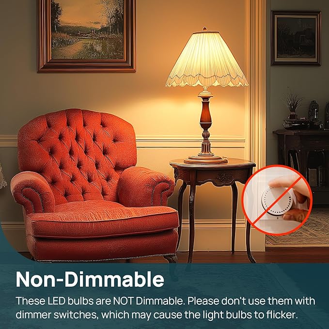 Linkind A19 LED Light Bulbs, 60W Equivalent, 8.5W Energy Efficient, 2700K Soft White Light Bulbs, 800 Lumens Non-Dimmable Bulbs, E26 Standard Base for Bedroom Home Office, 24 Packs - Bloomnest
