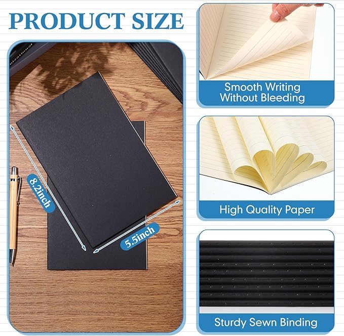 Mimorou 100 Pcs Journals Notebooks Bulk - Kraft Softcover A5 Small Notebooks 5.5 Inch x 8.3 Inch Notepads with 60 Page 30 Sheet for Writing Sketch Travel Office Supplies(Multicolor,Lined) - Bloomnest