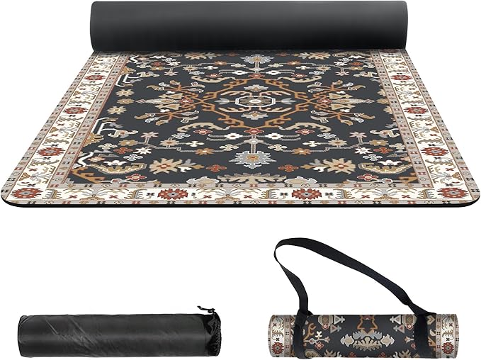 nuveti Yoga Mat Print Extra Thick TPE Non Slip Fitness Exercise Mat with Carrying Bag,72"x24" Extra Thick 6MM Exercise & Workout Mat for Yoga, Pilates Fitness and Floor Exercises - Bloomnest