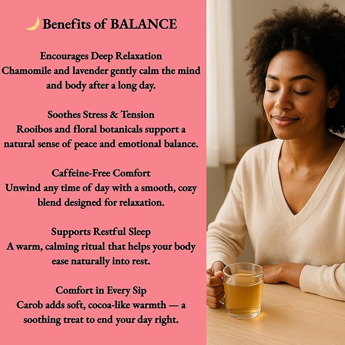 Hibiscus Rose Balance Mood Herbal Tea Infused with Adaptogens – Hibiscus, Rooibos, Rose Hips, Beetroot & Lemon Balm Blend | Calm Heart & Inner Balance | Caffeine-Free 2.8oz Pouch - Bloomnest