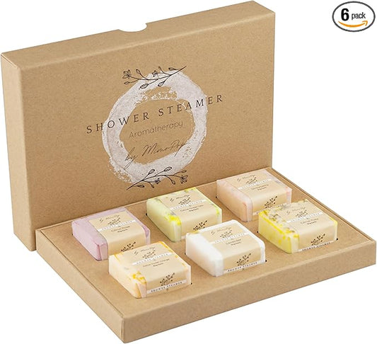 Premium Organic Shower Steamer- Shower Steamers Aromatherapy Essential Oil Infused, 6 Cubes Body Restore Shower Steamers Spa Gifts for Women, Shower Bomb - Bloomnest