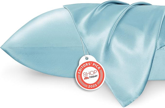 Bedsure King Size Satin Pillowcase Set of 2 - Aqua Silky Pillow Cases for Hair and Skin with Envelope Closure, Similar to Silk Pillow Cases, Gifts for Women Men, 20x36 Inches, 2pcs - Bloomnest