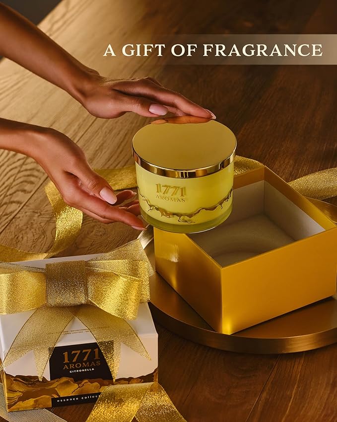 Citronella Candles Clearance - Outdoor and Indoor - Large 3 Wick Jar Candle - 100% Natural Soy Wax - Up to 50 Hours Burning Time - Gift-Ready Candle for Men & Women - Bloomnest