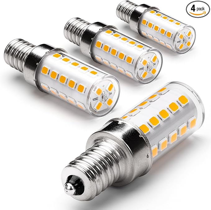 E12 40 Watt Equivalent LED Light Bulbs 2700K Warm White 120Volt 450lm 4W T6 C7 E12 Small Base LED Candelabra Bulb for Chandelier Pendant Ceiling Fan Lighting Wall Sconces, Non-Dimmable, 4 Pack - Bloomnest