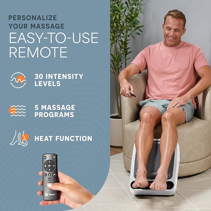 LifePro Foot Massager for Neuropathy - Relaxing Calf and Foot Therapy with Heat Option for Maximum Soothing Relief - Massager for Blood Circulation and Revitalization - Bloomnest