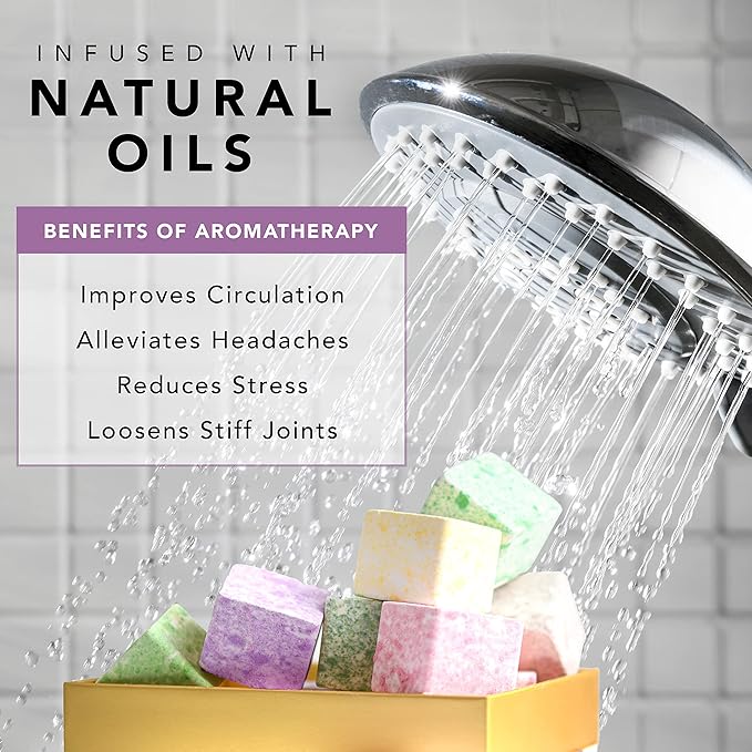 Aromatherapy Shower Steamers, Variety Pack of 12 Shower Bombs, Natural Scented Marble Shower Tablets, Birthday, Relaxing Gift Ideas for Women & Men, Essential Oil Bath Bomb Eucalyptus More