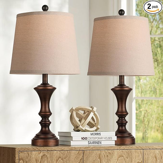 Retro Table Lamps Set of 2 Nightstand Lamp for Bedroom Vintage Rustic Table Lamps for Living Room Traditional Nightstand Bedside Lamps Bulb NOT Included - Bloomnest