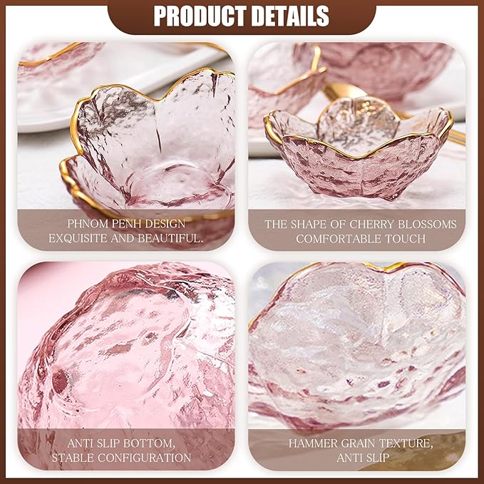 2 Set Incense Holder for Sticks and Backflow Incense Handmade Glass Cherry Blossom Incense Stick Holder with 9 Incenses Holes Incenses Burner Ash Catcher (2 Pcs Plum Blossom with Gilt-Edged) - Bloomnest