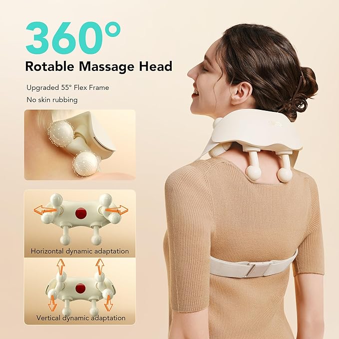 SKG Neck Massager for Pain Relief Deep Tissue Cordless Shiatsu Neck and Shoulder Massger with Heat Gifts for Men and Women Dad Mom Grandpa - Bloomnest