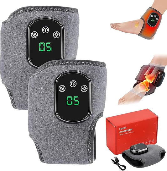 Foot Massager, Foot Triple Method Massager for Neuropathy Pain Relief - Electric Foot Massager with Heat, Compression for Plantar Fasciitis, Muscle Recovery (2 PCS) - Bloomnest