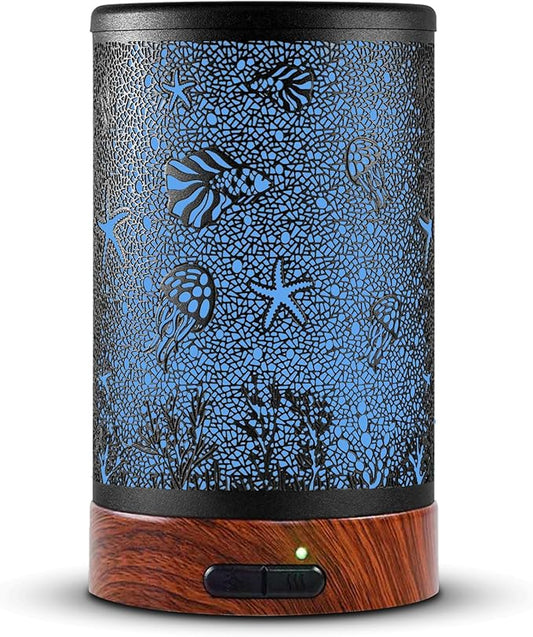 EQUSUPRO Aromatherapy Essential Oil Diffuser 150ml- Electric Cool Mist Aroma Diffuser with Intermittent Mode, Auto Shut-Off Protection, 7 Colors Changing LED Light for Home Office Decor & Gift (Sea) - Bloomnest