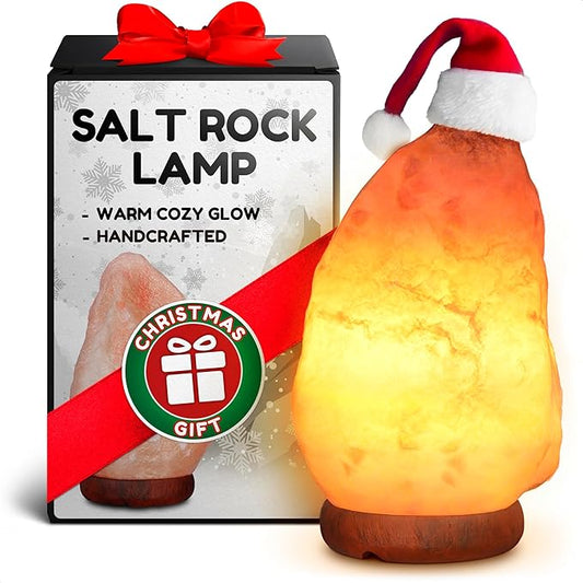 Himalayan Salt Rock Lamp with Dimmer – Hand-Carved Himalayan Salt Lamp 5.5–7 Inch (3-5.5 Lbs) with Wooden Base, Cord & Bulb – Adjustable Warm Amber Glow for Bedroom, Living Room, or Meditation Space