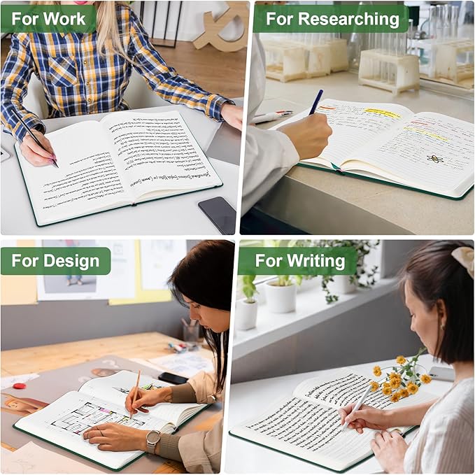 COMIX A4 Lined Journal Notebooks, 240 Pages, Large Size-8.5" x 11", Dark Green, Hardcover Journaling Notebooks for Men & Women- Fits for Office, Business, School, Notes Taking & Writing - Bloomnest