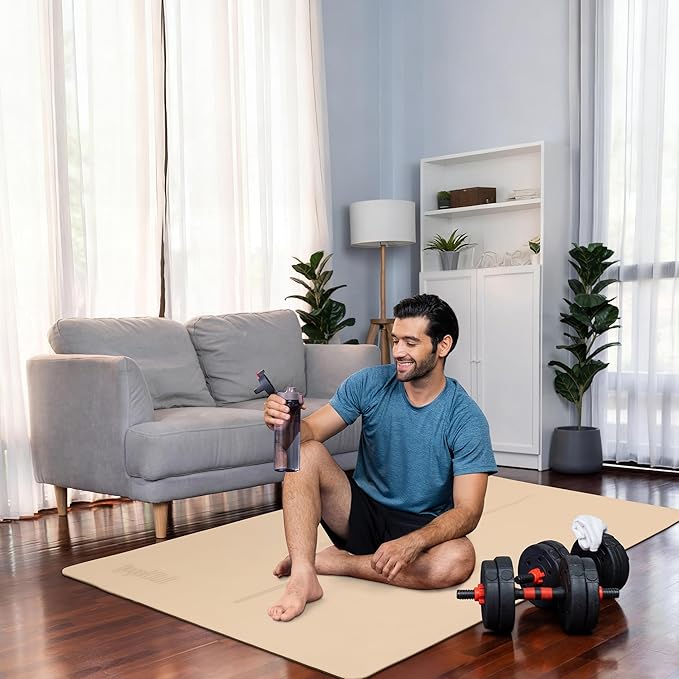 Large Yoga Mat (6'x4') – 1/4" & 1/2" Thick Exercise Mats for Home Workout, Extra Wide Workout Mats for Home Gym, Yoga, Pilates, Stretching, Floor & More - Bloomnest
