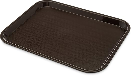 Carlisle FoodService Products Cafe Food Tray, Plastic Cafeteria Tray for Schools, Dining Halls, and Restaurants, Polypropylene, 10 x 14 Inches, Chocolate - Bloomnest