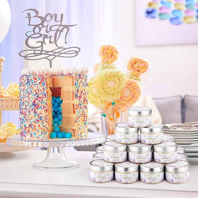 50 Pcs Baby Shower Party Favors Candles Lavender Scented Gender Reveal Gifts Bulk Candles for Favors Baby Shower Rustic Return Gifts(Flower and Butterfly) - Bloomnest