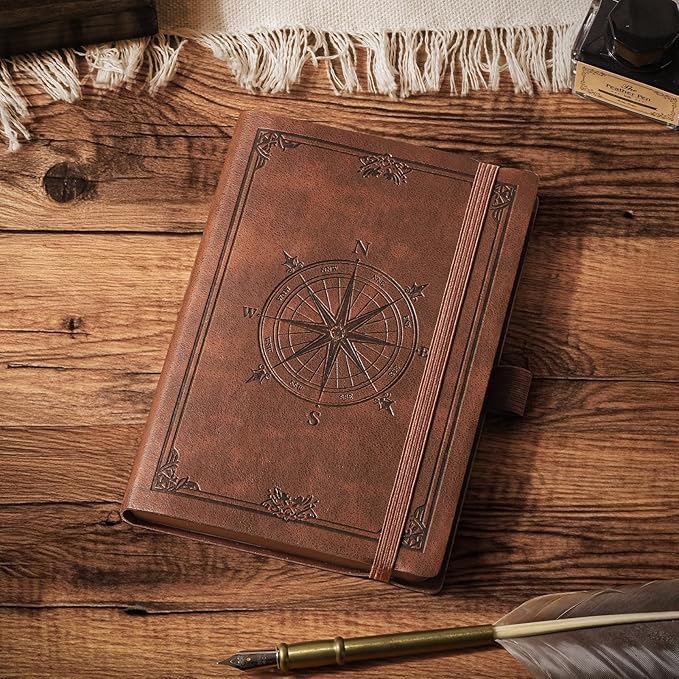 AHGXG Small Lined Pocket Journal Notebook for Men - 256 Numbered Pages College Ruled B6 Mini Journal, Vintage Soft Leather Hardcover, 80gsm Paper, for Women Work Office School, 4.1'' X 5.7''- Brown - Bloomnest