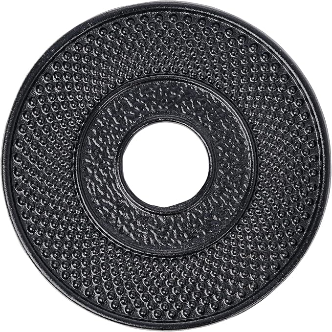 Sungmor Black Cast Iron Teapot Trivet - Heat-Resistant Japanese Tea Pot Stand, Textured Anti-Slip Base for Table and Counter Protection - Bloomnest