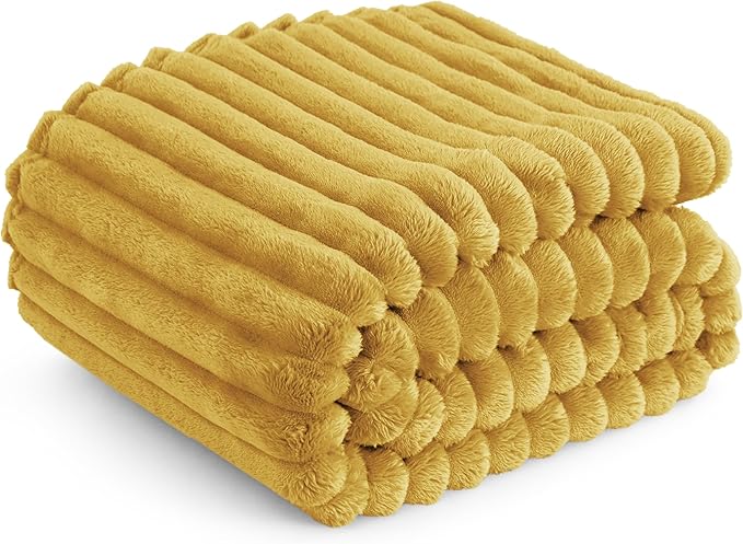 Bedsure GentleSoft Yellow Throw Blanket for Couch - Cozy Soft Fleece Blankets for Women, Cute Small Throws for Girls, Honey, 50x60 Inches - Bloomnest