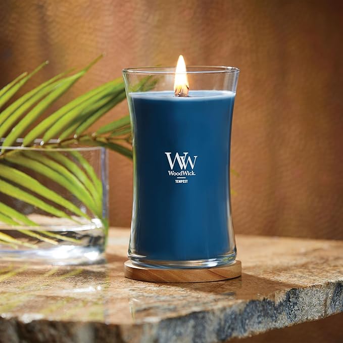 WoodWick Tempest Gifts for Women and Men, 21.5 oz Large Hourglass Candle with Crackling Wick - Bloomnest