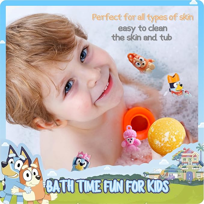Bath Bombs Blue Heeler Puppy Bath Bombs with Surprise Inside, Bath Rich in Natural Essential Oils, BathBombs Gift Set for Dry Skin Moisturize, Gifts for Toddlers (8 Pcs) - Bloomnest