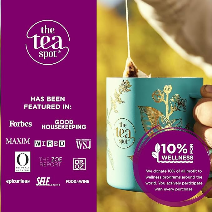 The Tea Spot Organic Morning Mojo Black Tea with Vanilla and Citrus for Energy | Breakfast Blend of Pu'erh Tea, Black Tea, Orange Peel and Vanilla Flavor | 15 Tea Bags - Bloomnest