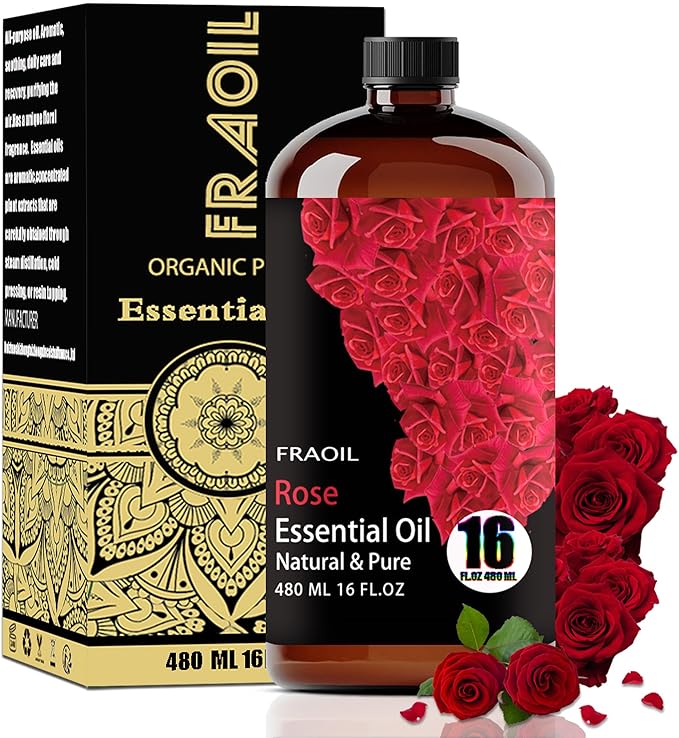 Rose Essential Oil, Rose Oil 16 Fl Oz 480 ML for Diffuser Humidifier Yoga Cleaning DIY Candle Soap Making Perfume Gift for Women Essential Oils - Bloomnest