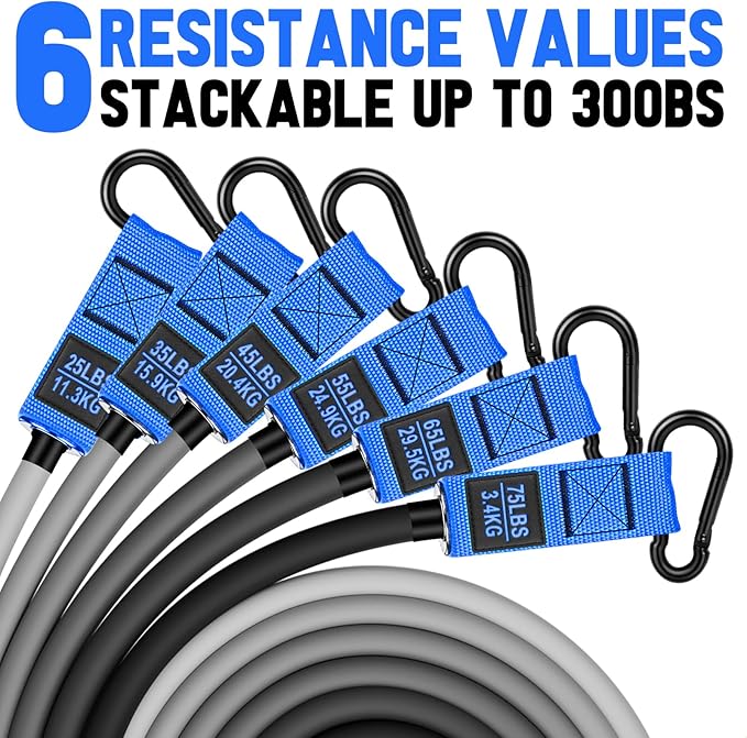Heavy Resistance Bands for Working Out, 300lbs/360lb/420lb Exercise Bands Workout Bands with Handles, Door Anchor, Ankle Straps, Home Gym Workout Equipment for Men Fitness Strength Training Stretching - Bloomnest