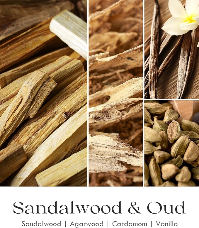 AOOVOO Sandalwood Oud Candle - Sandalwood Candle, Scented Candles, Soy Candles for Home Scented, 9oz - Bloomnest