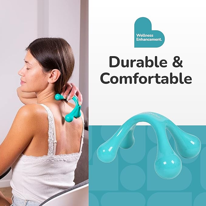 BioSwiss Handheld Full Body Massager, 4-Leg Pressure Point Massage Tool for Back, Neck, and Shoulder, Portable Manual Massager Bioswiss