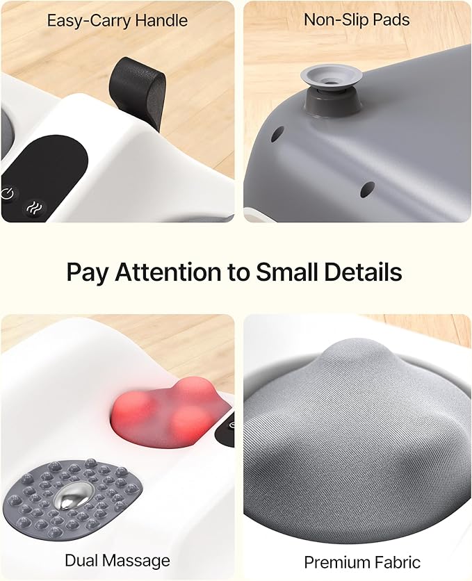 TheNeat Foot Massager Machine with Heat, Vibration, Shiatsu Foot Calf Massager, Kneading Massage, Suitable for Home & Office, 2 Speed Options, NeatVibe - Bloomnest