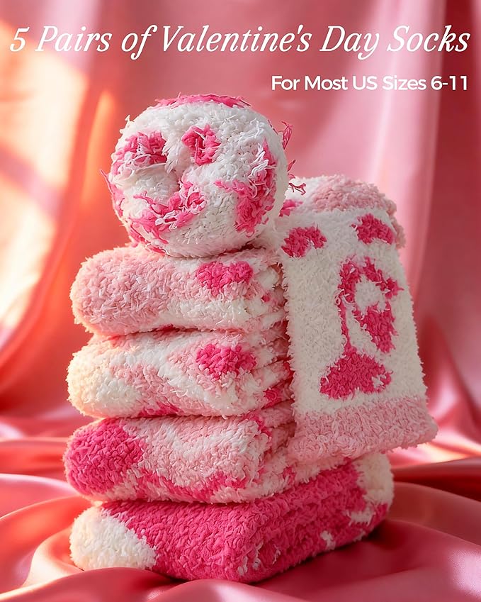 TEHOOK Warm & Cozy Valentines Gifts for Women, Fluffy Fuzzy Plush Sleeping Slipper Socks - Soft Warm Fabric - Bloomnest