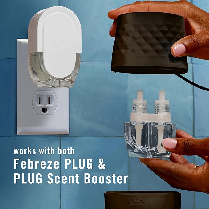 Febreze Plug Scent Booster in Black, Continuous Scent Device Oil Diffuser, Compatible with Febreze Air Freshener Plug in Refills - Bloomnest