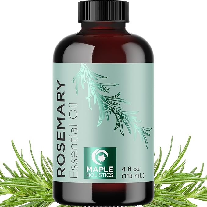 Pure Rosemary Essential Oil with Dropper - Undiluted Rosemary Oil for Hair Skin and Nails and Refreshing Aromatherapy Oil for Diffusers - Rosemary Essential Oil for Cleansing Dry Scalp Care 4oz - Bloomnest